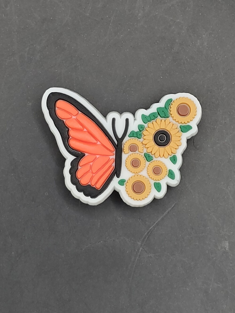(5/$15) Sunflower Butterfly Tattoo Croc Charm